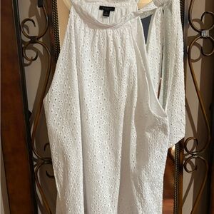 Ann Taylor White Eyelet Halter Camisole Top